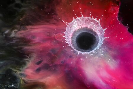 High speed photography of water crown.の写真素材