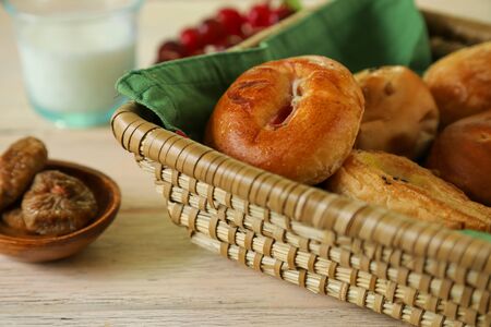 various kind of breads in the basket