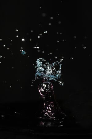 High speed photography of water crown.の写真素材