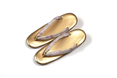 Japanese sandal for kimono in a white backgroundの写真素材