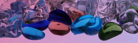 fake stones in a color gradation backlighting