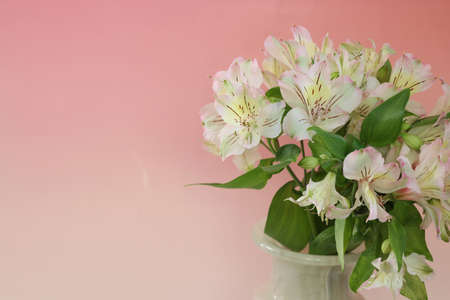 bouquet of alstroemeria in the onyx vaseの写真素材