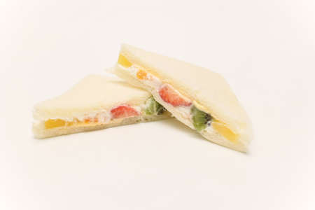 Fruit sandwichs isolated on a white background.の写真素材