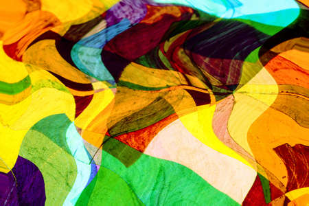 Stained glass style colorful pattern fills in a whole screen.の写真素材