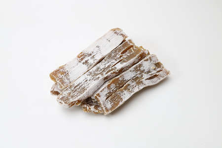 dried sweet potato in a white background