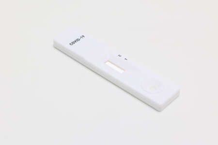 Antigen test kit isolated on a white background.
