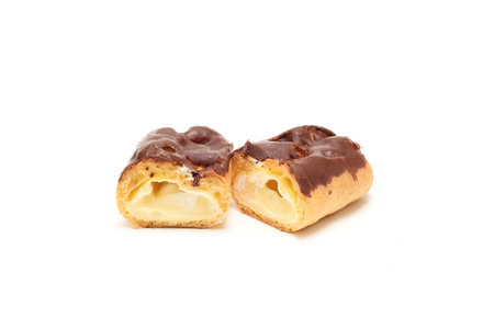 Eclair isolated on a white background.の写真素材