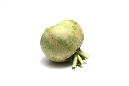 Round Japanese radishes isolated on a white background.の写真素材
