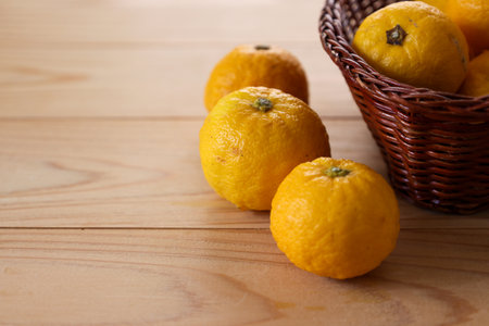 Citrons in the basket isolated in a white background.