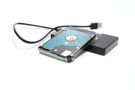 Internal 2.5-inch hard disk isolated on a white background.