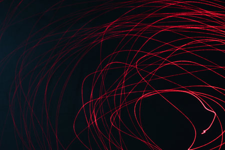 Backgrounds image of ray trajectory in a blue background.の写真素材