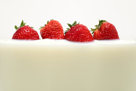 Strawberries isolated on a white background.の写真素材