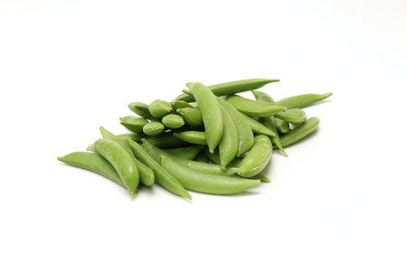 Snap peas isolated on a white background.の写真素材