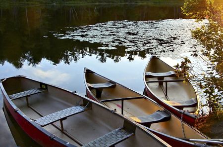 Canoes at Sunriseの写真素材