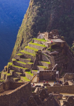 Tied stone of machu picchu ancient cityのeditorial素材