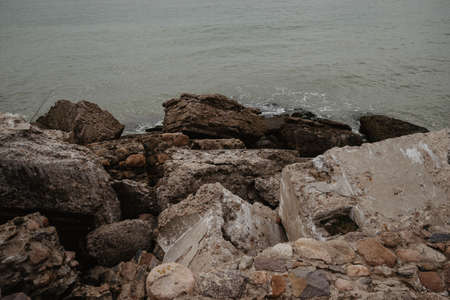 The construction of concrete wartime bunkers on the shores of the Baltic Sea collapsed