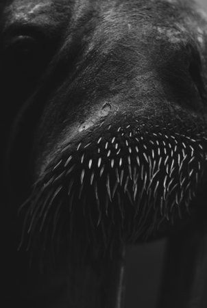 close up face nose of a hippopotamus