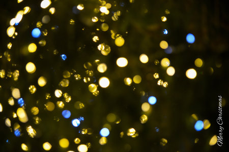 Defocused Lights Background. Golden unfocused light backgroundの写真素材