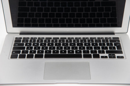 Isolated laptop with empty space on white background