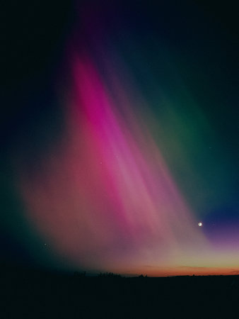 Northern Lights. Aurora borealis with starry in the night sky. Gaming RPG abstract background and texture, pattern.の写真素材