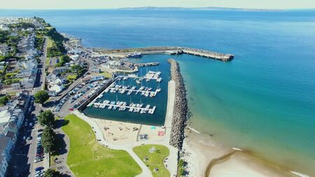 Ballycastle Harbour Atlantic Ocean Co. Antrim Northern Irelandの写真素材