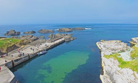 Ballintoy Harbour near Giants Causeway Co. Antrim Northern Irelandの写真素材