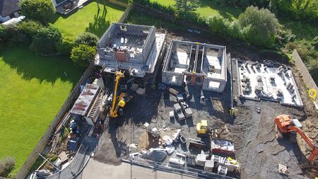 Building an Extension on to a bungalow house homeの写真素材