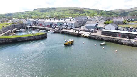 Carnlough Harbour Glencloy Co. Antrim Northern Irelandの写真素材