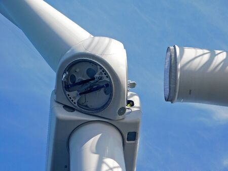 Wind Turbine erection offshore sea oceanの写真素材