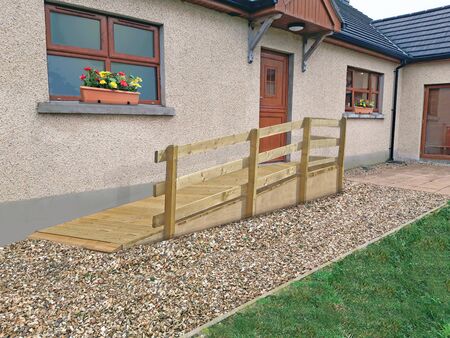 Wheelchair Ramp fitted to front of homeの写真素材