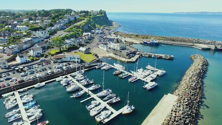 Ballycastle Harbour Atlantic Ocean Co. Antrim Northern Irelandの写真素材