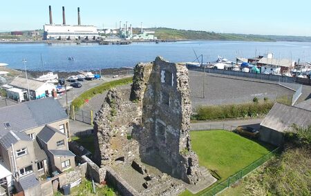 Olderfleet Castle Larne Co Antrim Northern Irelandの写真素材