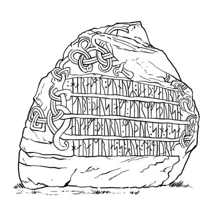 Jellinge Stone Illustration, Denmarkのイラスト素材