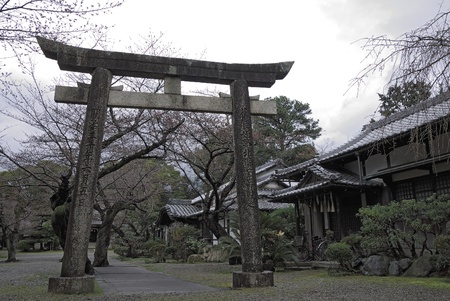 A grand torii gate entrance located in Himeiji, Japan.のeditorial素材