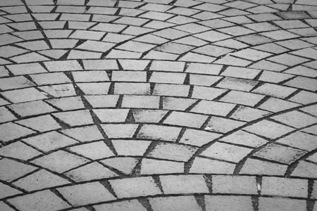 Cobblestones street for background,black and whiteの写真素材