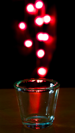 glass closeup, lights blur bokehの写真素材