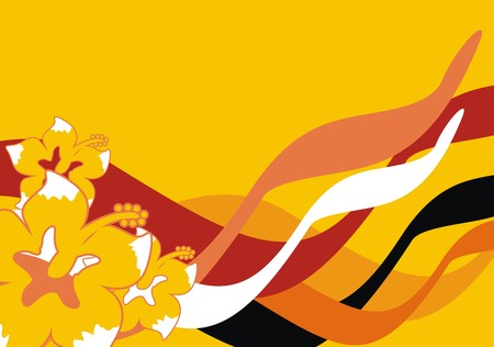 tropical flower background のイラスト素材