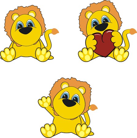 lion baby cartoon のイラスト素材