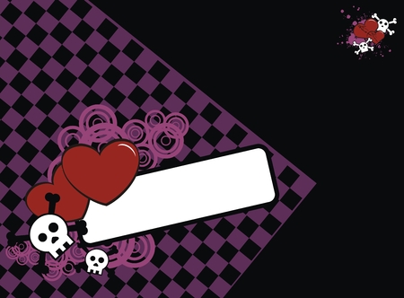 skull heart background in vector format very easy to editのイラスト素材
