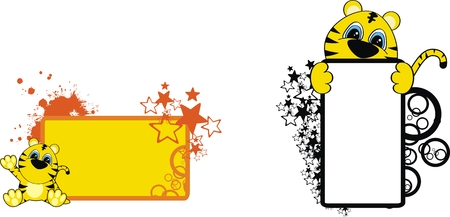 tiger baby cartoon copyspace in vector format very easy to editのイラスト素材