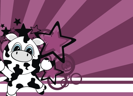 cow cartoon background のイラスト素材
