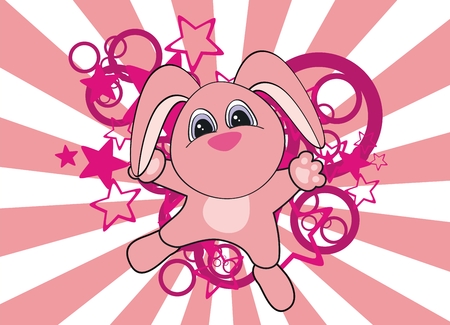 bunny  cartoon background のイラスト素材
