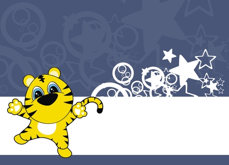 tiger baby cartoon background のイラスト素材