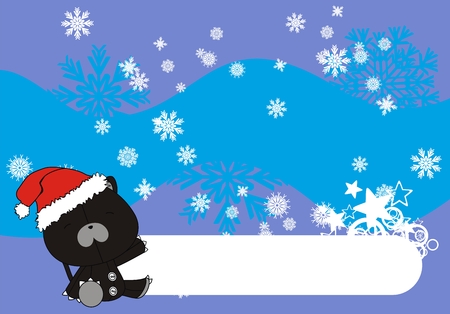 panther baby cartoon xmas copyspace in vector format very easy to editのイラスト素材