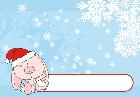 bunny  cartoon xmas backgroud in vector format very easy to editのイラスト素材
