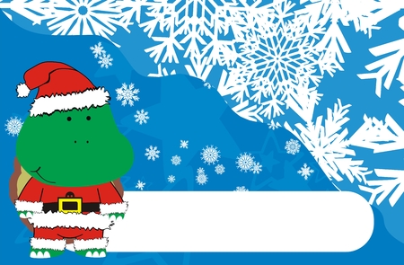 turtle xmas claus cartoon background in vector formatのイラスト素材