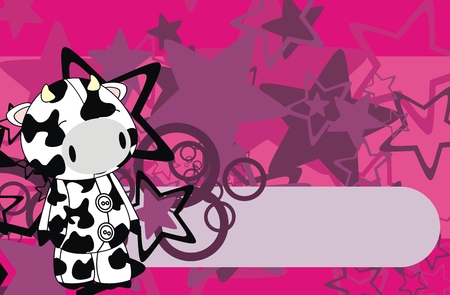 cow cartoon background in vector formatのイラスト素材