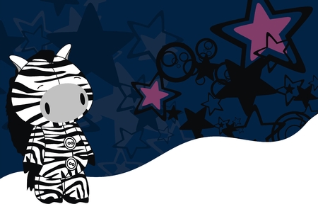 zebra cartoon background in vector formatのイラスト素材