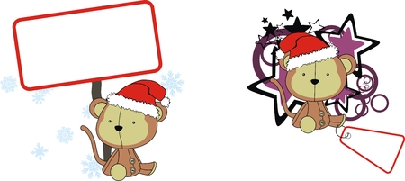 monkey  claus cartoon copyspace in vector format very easy to editのイラスト素材