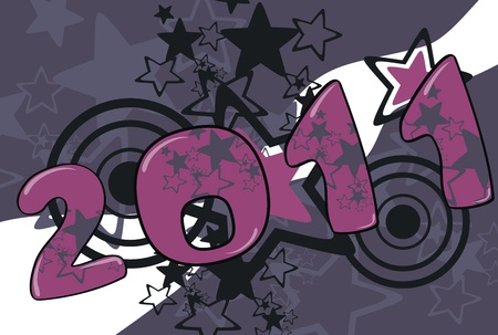 new year cartoon backgroundのイラスト素材